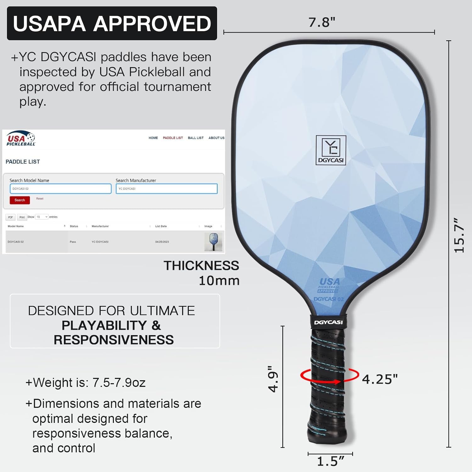 Pickleball Paddles Set of 4, USAPA Approved Pickleball Set, Fiberglass Pickle Ball Rackets, 3 Outdoor Pickleball, 3 Indoor Pickleball Balls, 4 Pickleball Overgrip, 1 Pickleball Bag