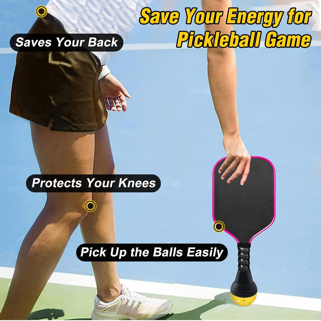 2Pcs Pickleball Ball Retriever Silicone Pickleball Ball Picker Pickleball Grabber Universal Pickleball Upper Suction Cup Pickleball Accessories Fits All Standard Paddles