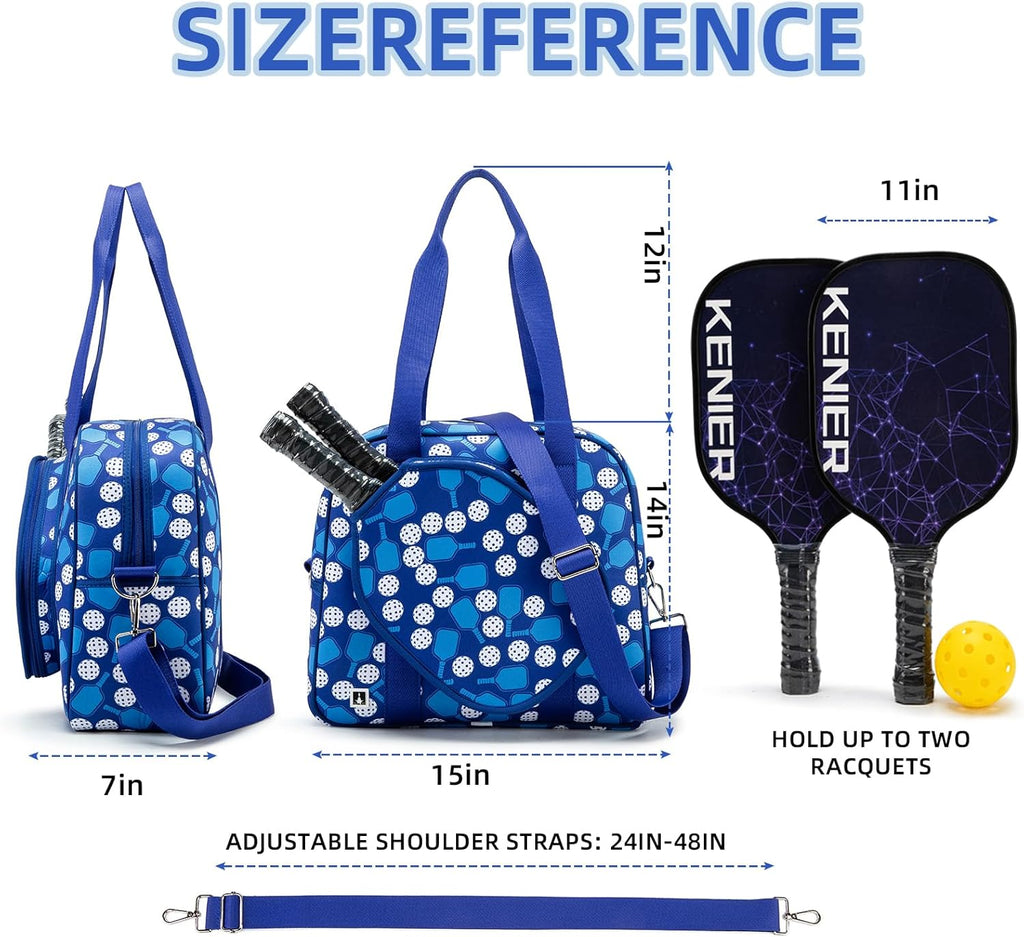 Pickleball Bag, Pickleball Tote Bag High-Capacity Adjustable Shoulder Strap for Pickleball Paddle Shoulder Bag, Pickleball Bag for Women Men