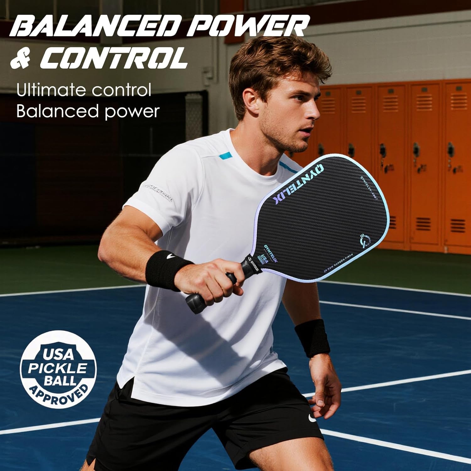 Pickleball Paddles | Carbon Fiber Pickleball Paddle | Hex-Force™ Polymer Core | Unibody Pickleball Racket | USAPA Approved