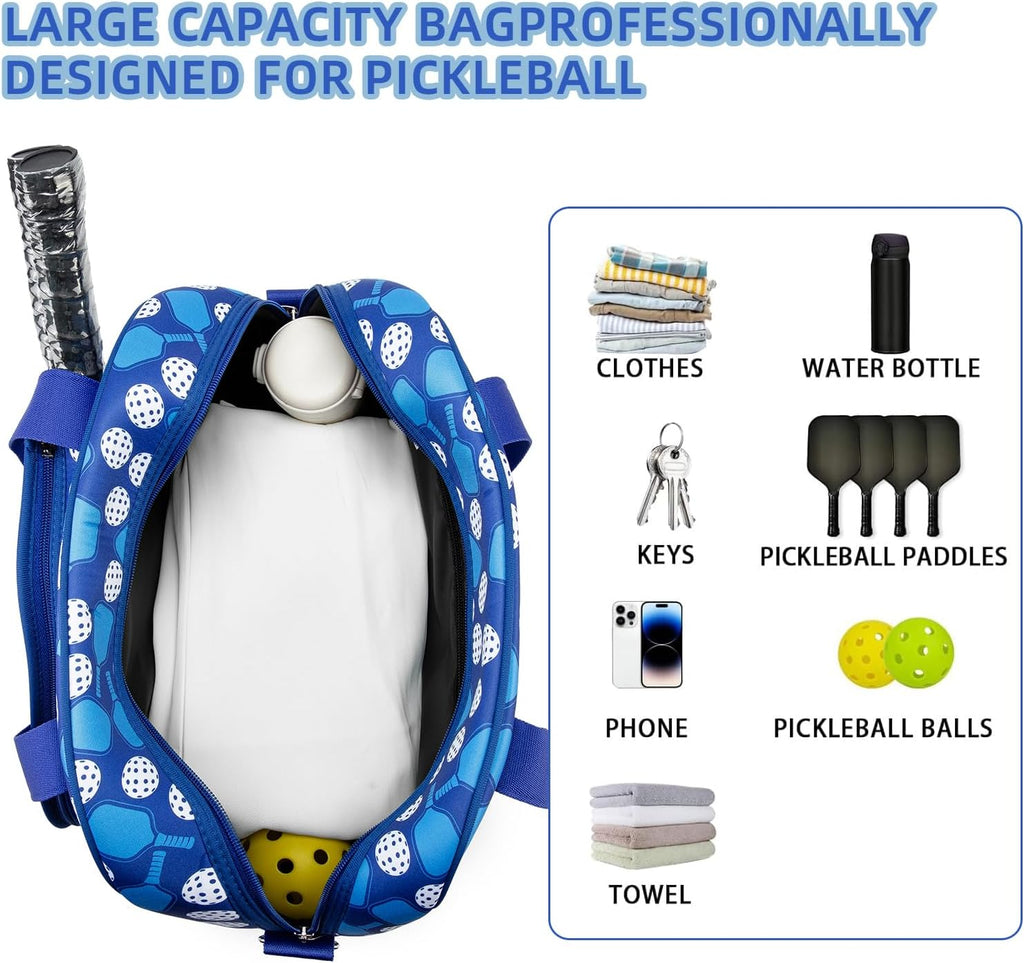 Pickleball Bag, Pickleball Tote Bag High-Capacity Adjustable Shoulder Strap for Pickleball Paddle Shoulder Bag, Pickleball Bag for Women Men