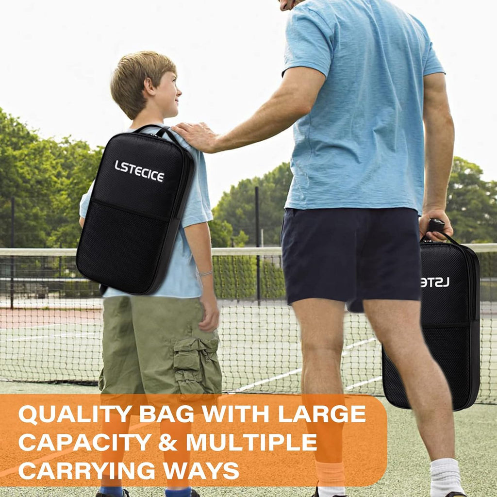 Pickleball Paddles Set of 4, Fiberglass Pickleball Paddles with Honeycomb Core, Lightweight Pickleball Set with Balls & Bag for Men, Women & Beginners