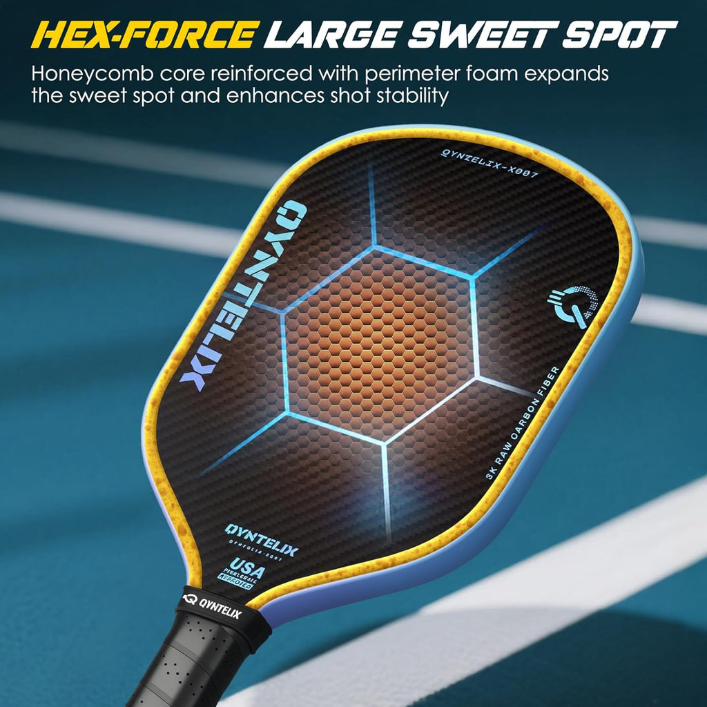 Pickleball Paddles | Carbon Fiber Pickleball Paddle | Hex-Force™ Polymer Core | Unibody Pickleball Racket | USAPA Approved