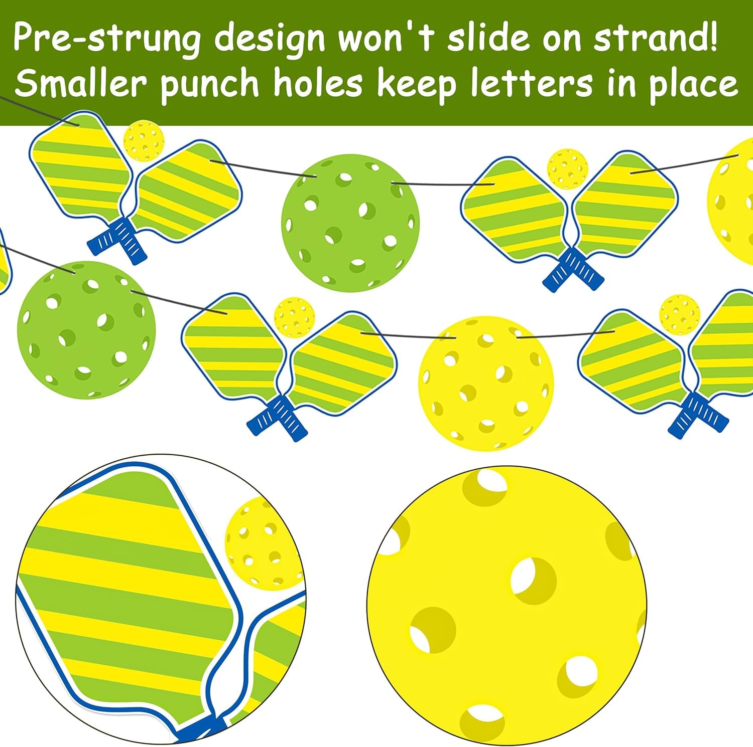 Pickleball Party Banners Cute Pickleball Party Birthday Decorations 4Pcs Pickleball Themed Banner Decorations for Pickleball Theme Party Sport Baby Shower Supplies