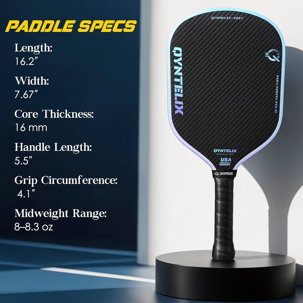 Pickleball Paddles | Carbon Fiber Pickleball Paddle | Hex-Force™ Polymer Core | Unibody Pickleball Racket | USAPA Approved
