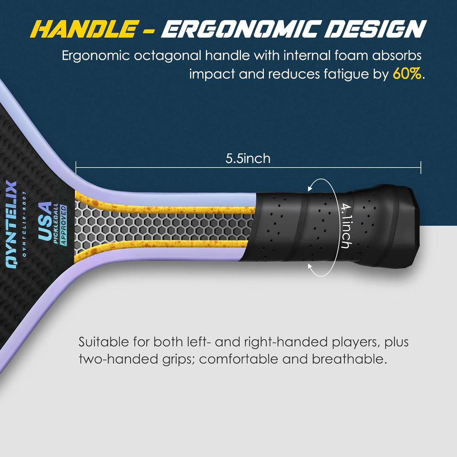 Pickleball Paddles | Carbon Fiber Pickleball Paddle | Hex-Force™ Polymer Core | Unibody Pickleball Racket | USAPA Approved
