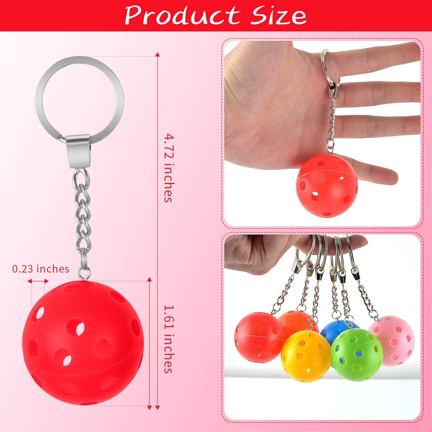 6Pcs Gifts for Pickleball Lovers Pickleball Ornament Pickleball Keychain Pickleball Keychains Bulk