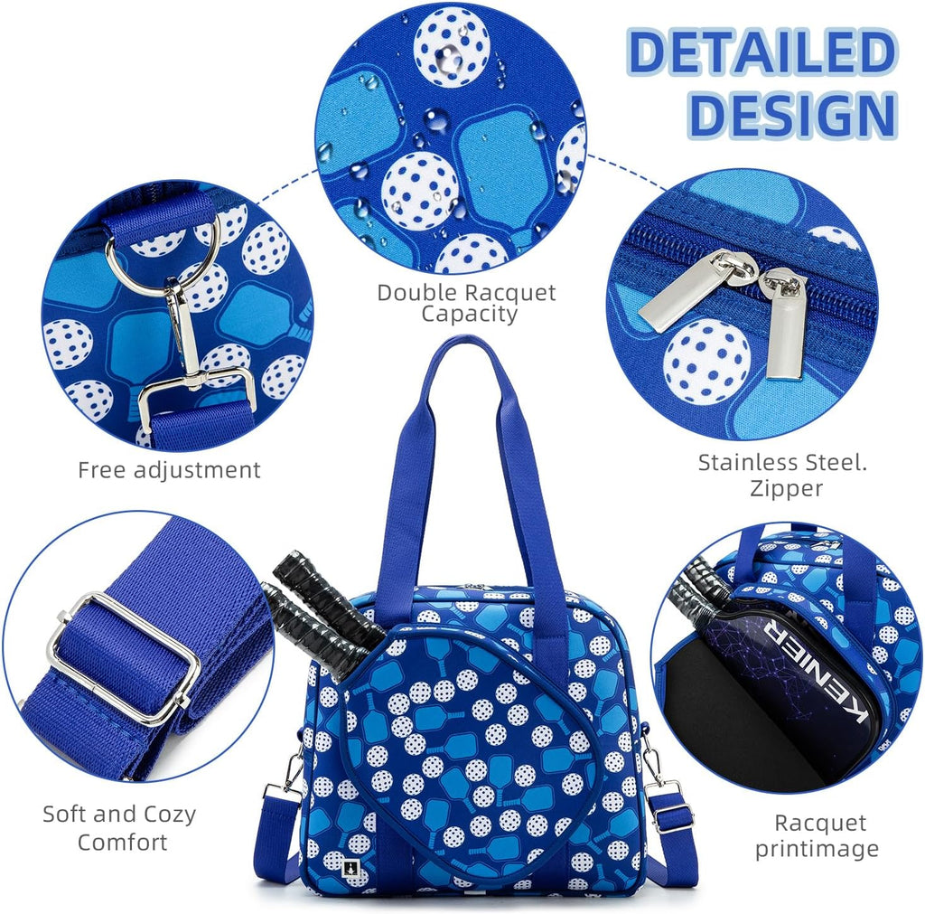Pickleball Bag, Pickleball Tote Bag High-Capacity Adjustable Shoulder Strap for Pickleball Paddle Shoulder Bag, Pickleball Bag for Women Men