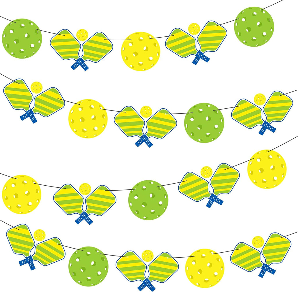 Pickleball Party Banners Cute Pickleball Party Birthday Decorations 4Pcs Pickleball Themed Banner Decorations for Pickleball Theme Party Sport Baby Shower Supplies