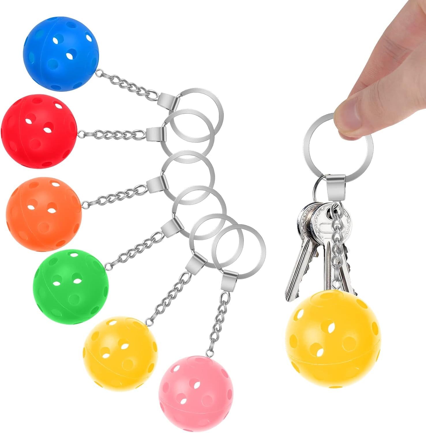 6Pcs Gifts for Pickleball Lovers Pickleball Ornament Pickleball Keychain Pickleball Keychains Bulk